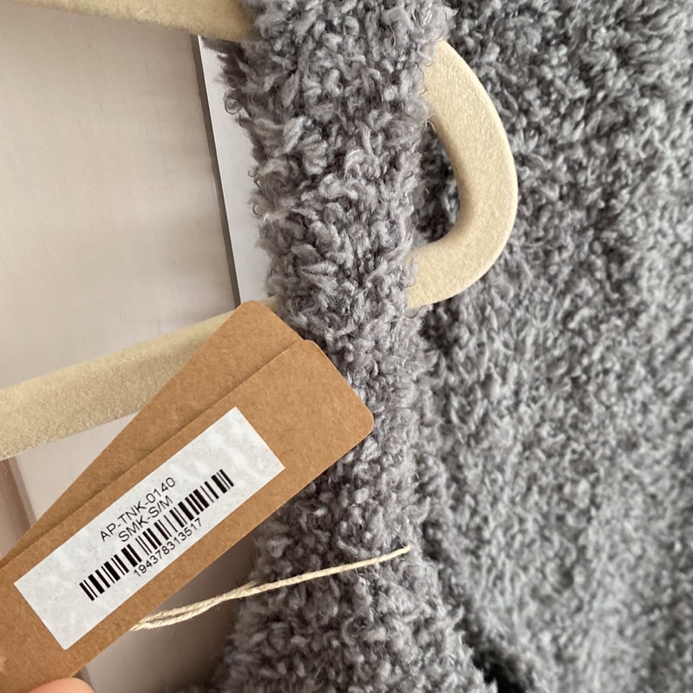 Skims S/M Cozy Knit Boucle Sweater Tank + Pants Set in Smoke Grey - Picture 3 of 10